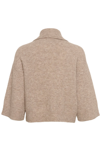 GZalpha ss cardigan Warm Sand Melange - 10909984 Thumbnail