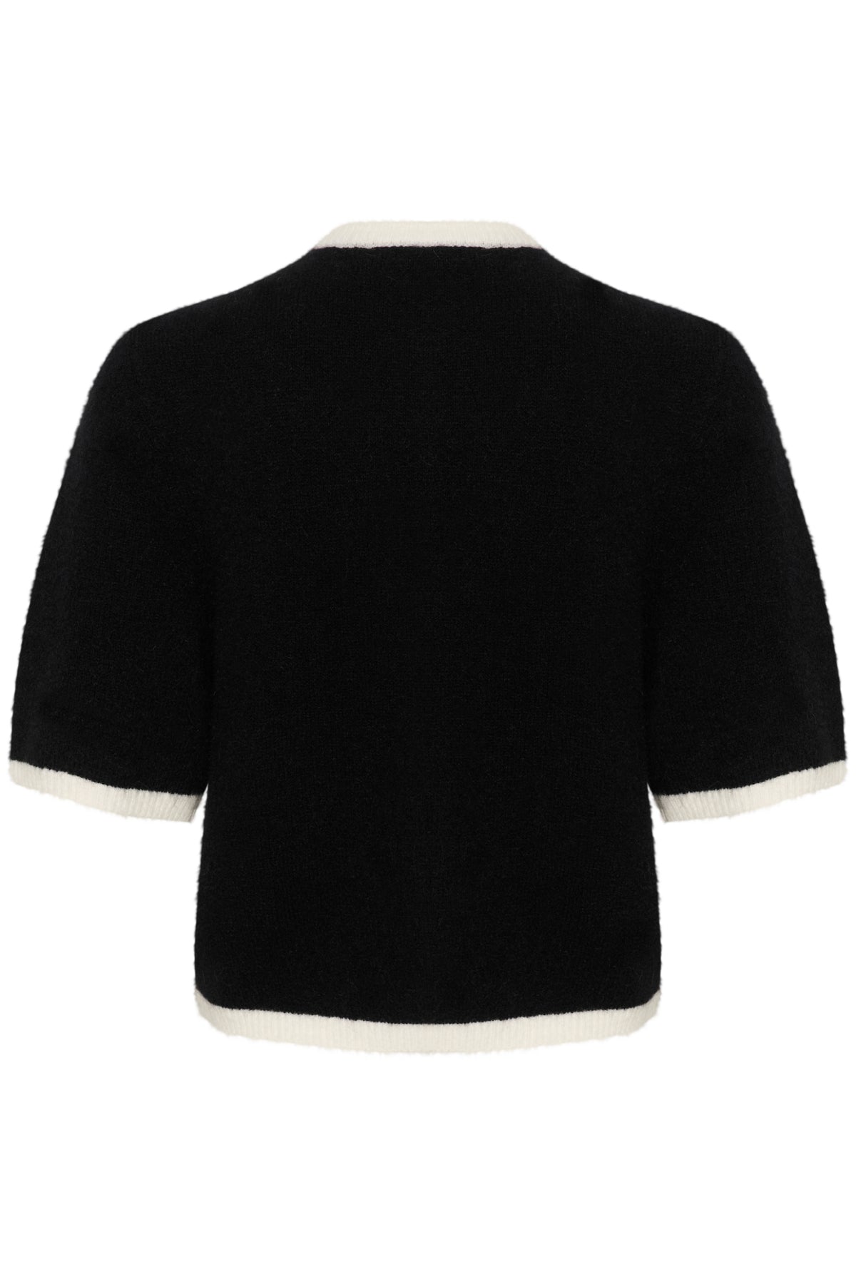 GZalpha contrast cardigan Black/Ivory comb - 10909994