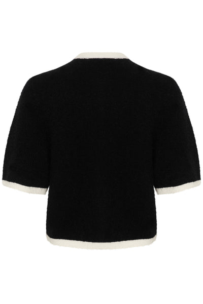 GZalpha contrast cardigan Black/Ivory comb - 10909994 Thumbnail