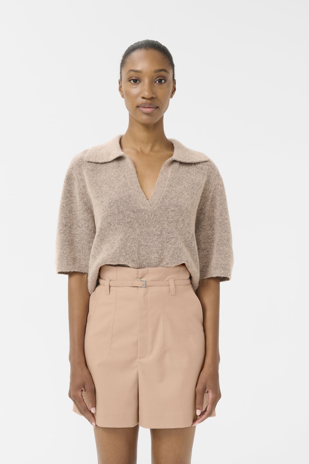 GZalpha ss polo pullover Rose Dust Melange - 10910035