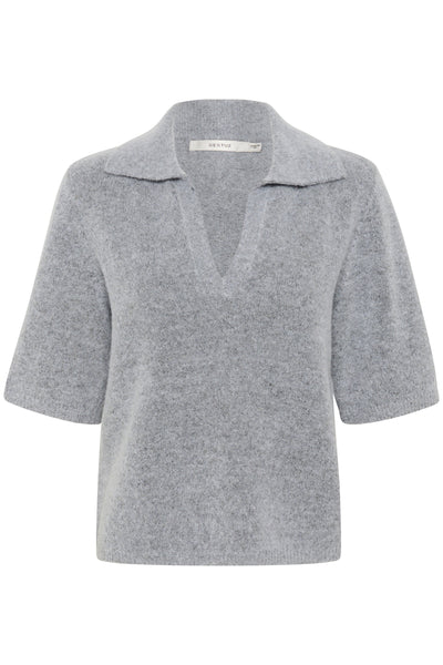 GZalpha ss polo pullover Pearl Blue Melange - 10910035 Thumbnail
