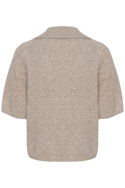 GZalpha ss polo pullover Warm Sand Melange - 10910035 Thumbnail