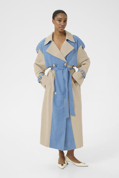 GZfibi trenchcoat Mid blue washed/sand - 10910058 Thumbnail