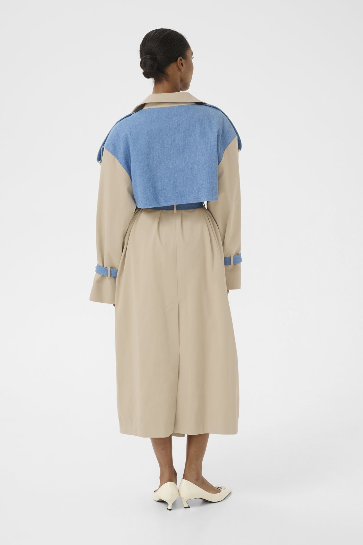 GZfibi trenchcoat Mid blue washed/sand - 10910058