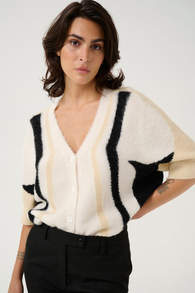 GZalpha cardigan Ivory/Butter Yellow/Black - 10910065 Thumbnail