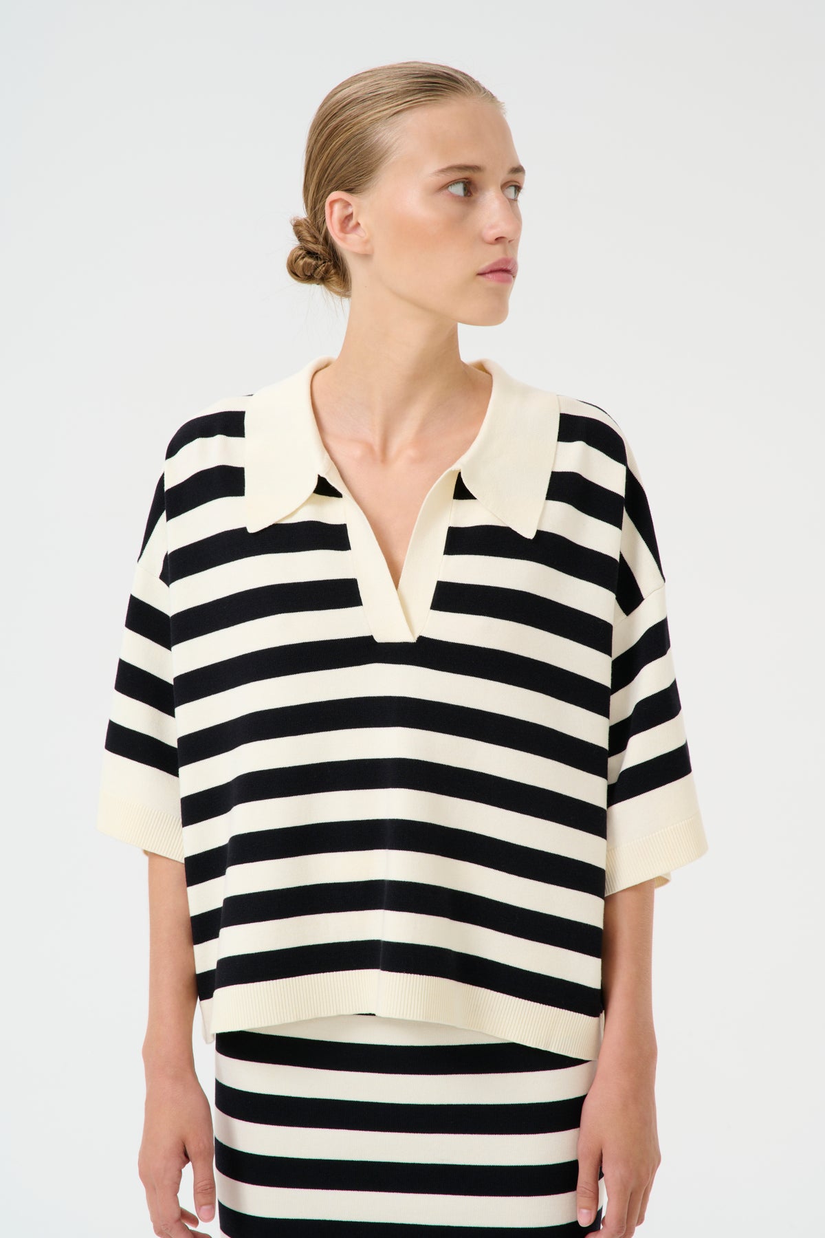 GZalli pullover Black/Ivory striped