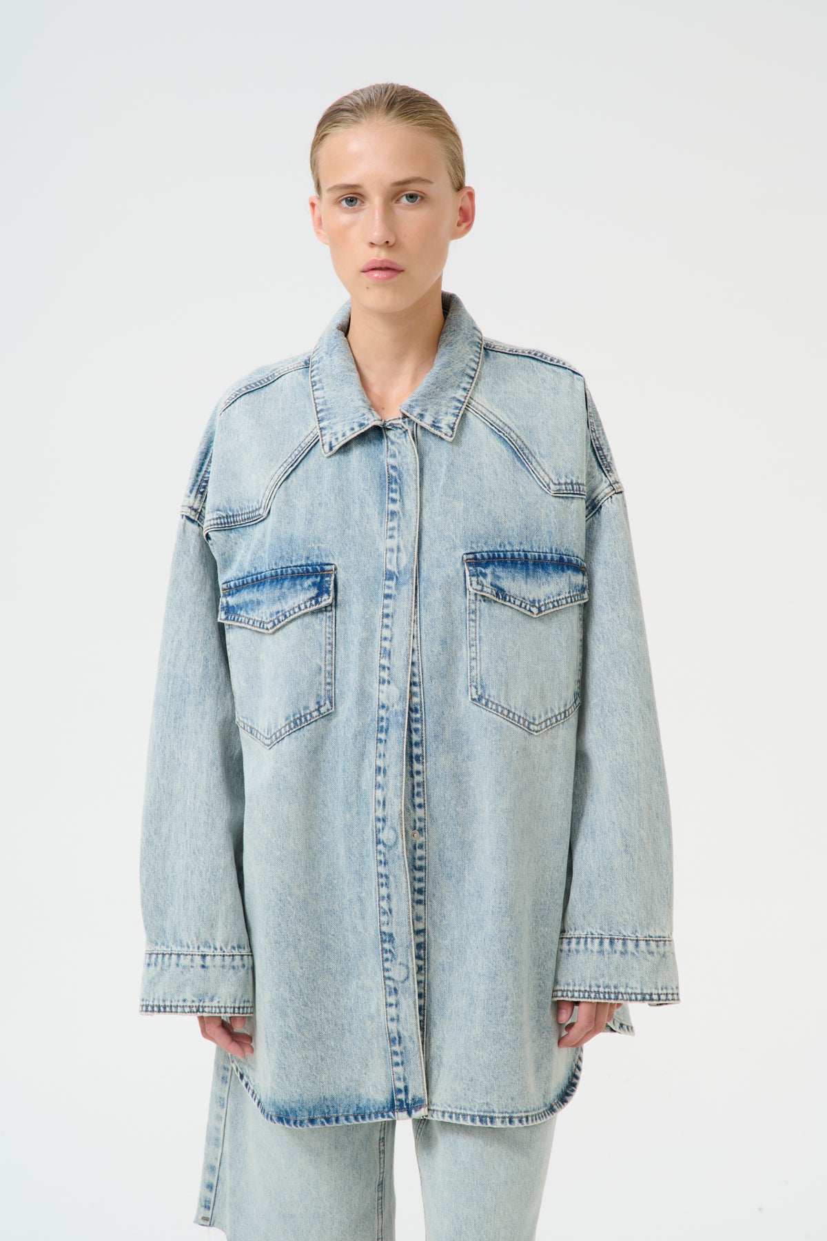 GZasher LS shirt MID ACID WASH - 10910164