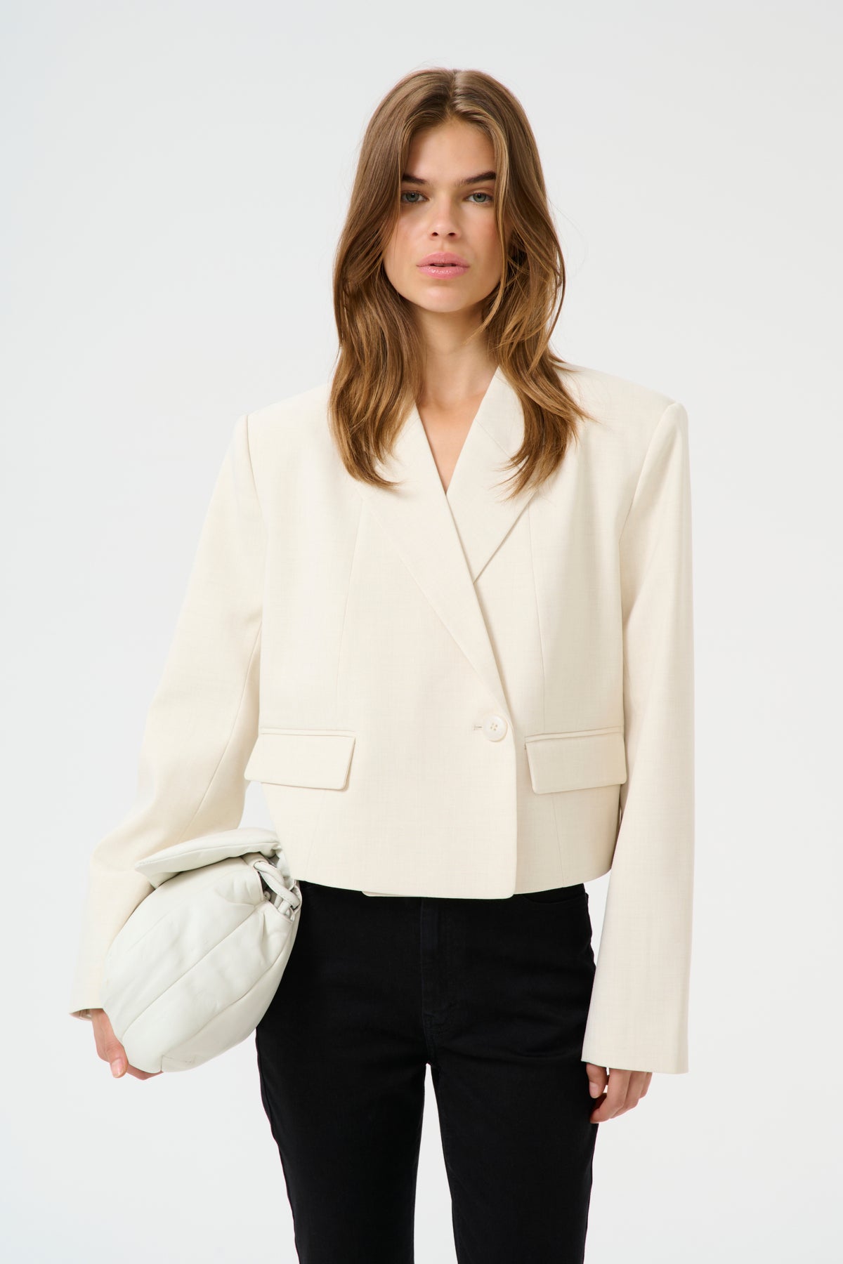 GZseaver LS short blazer Egret Melange