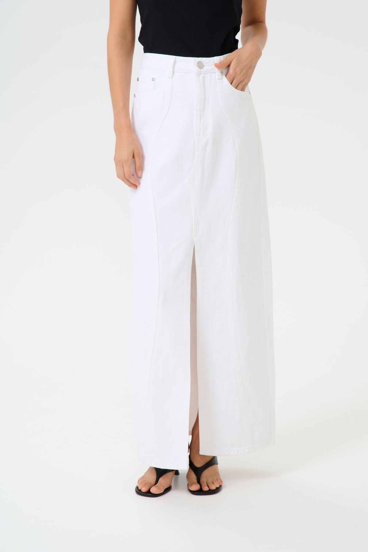 GZasher HW maxi skirt Bright White