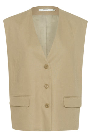 GZizza linen waistcoat Silver Sage - 10910239