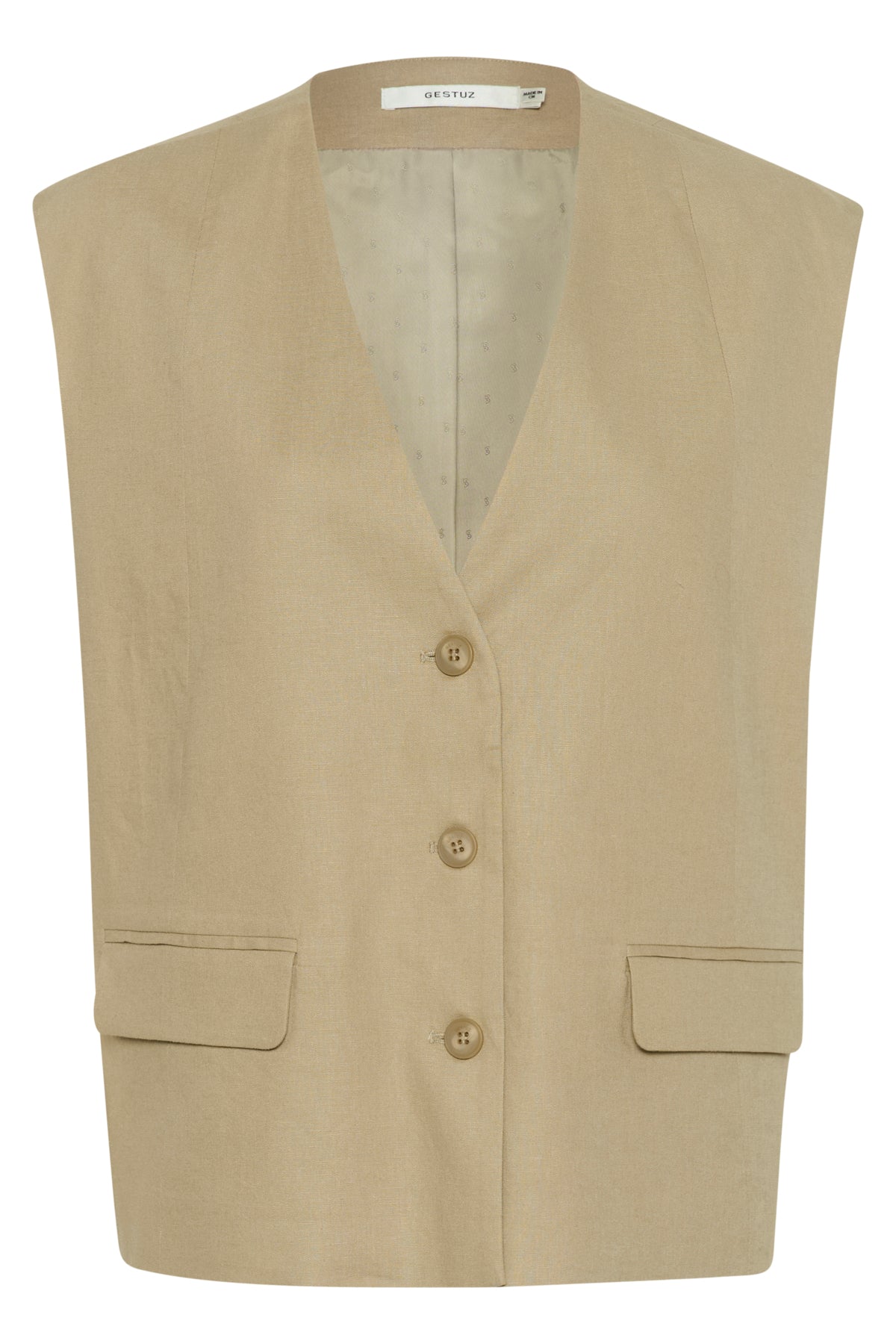 GZizza linen waistcoat Silver Sage - 10910239