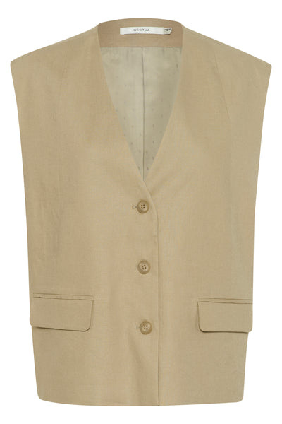 GZizza linen waistcoat Silver Sage - 10910239 Thumbnail