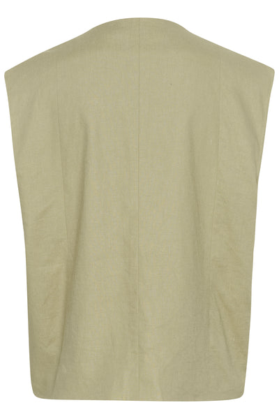 GZizza linen waistcoat Silver Sage - 10910239 Thumbnail