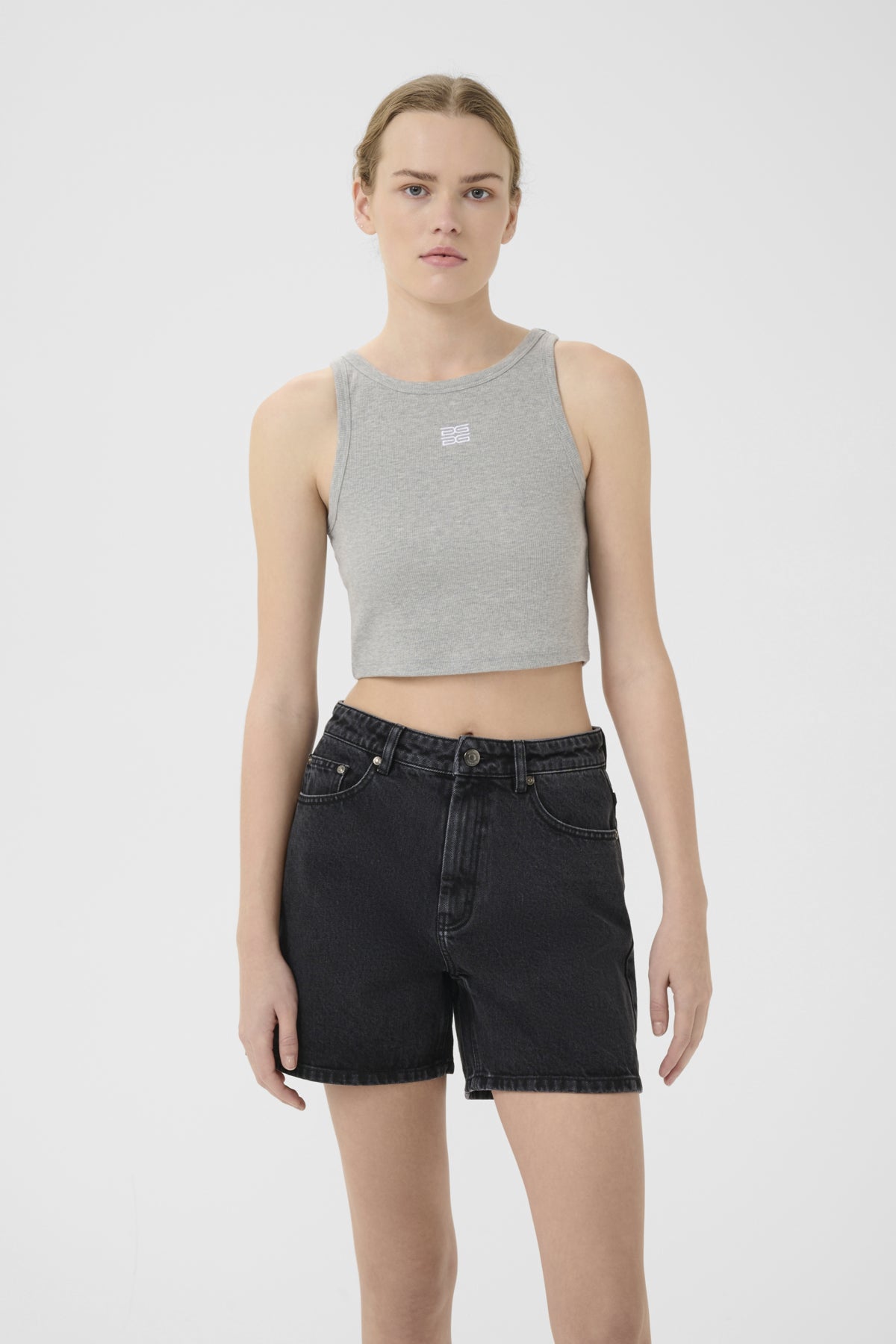 GZdrew mel logo crop top Grey M‚lange