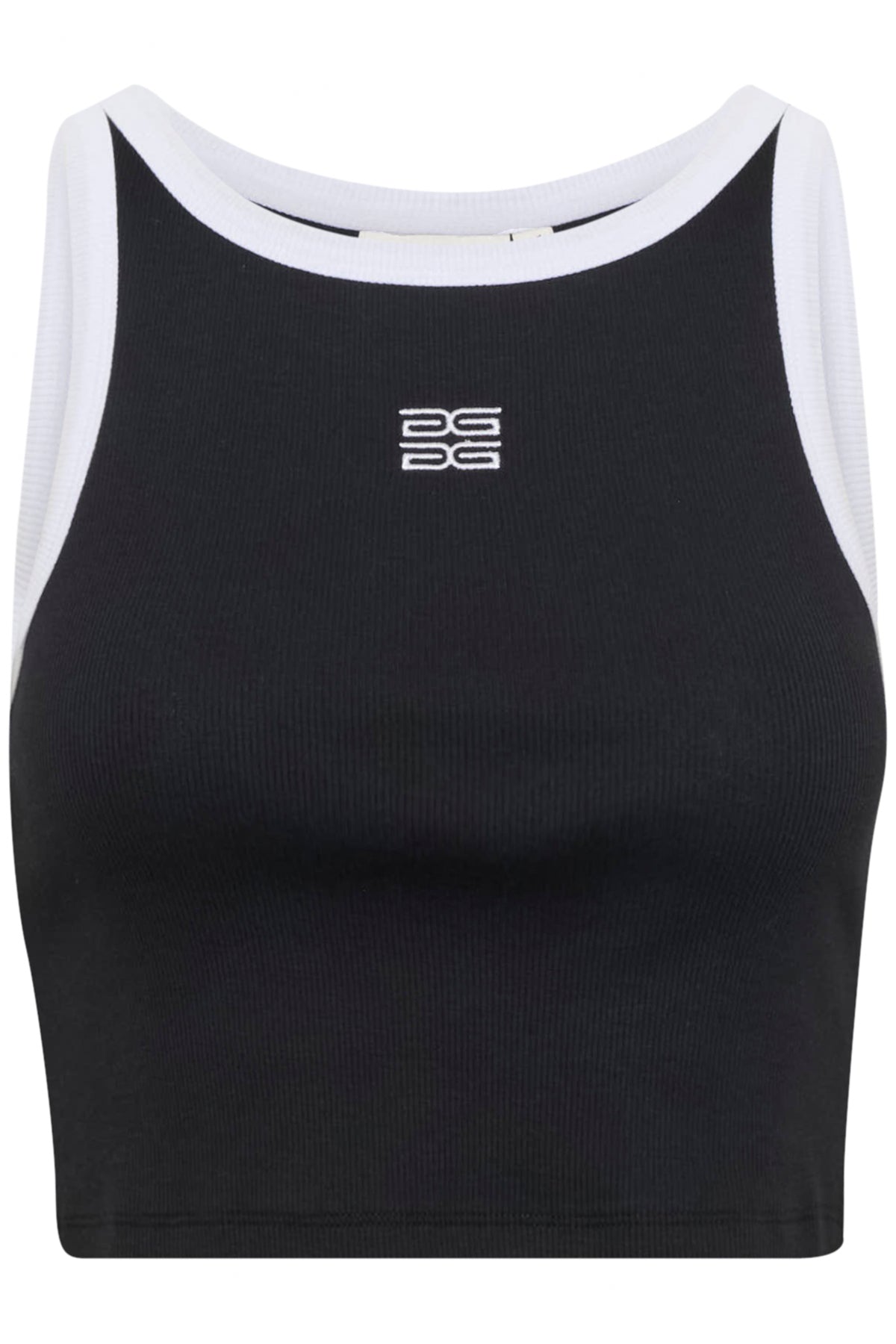 GZdrew contrast logo crop top Black