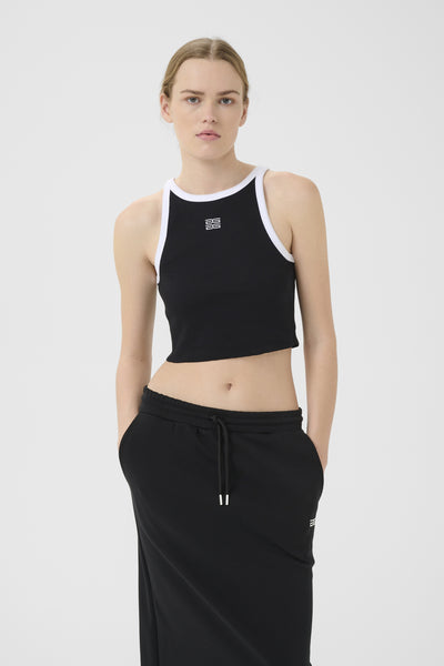 GZdrew contrast logo crop top Black Thumbnail