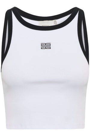GZdrew contrast logo crop top Bright White