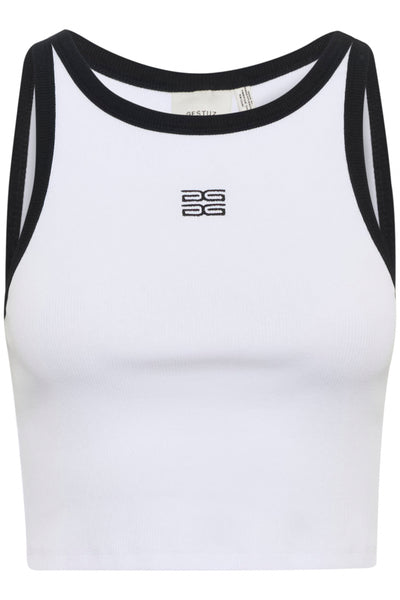GZdrew contrast logo crop top Bright White Thumbnail