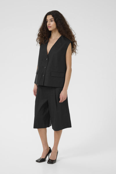 GZizza linen MW shorts Black Thumbnail