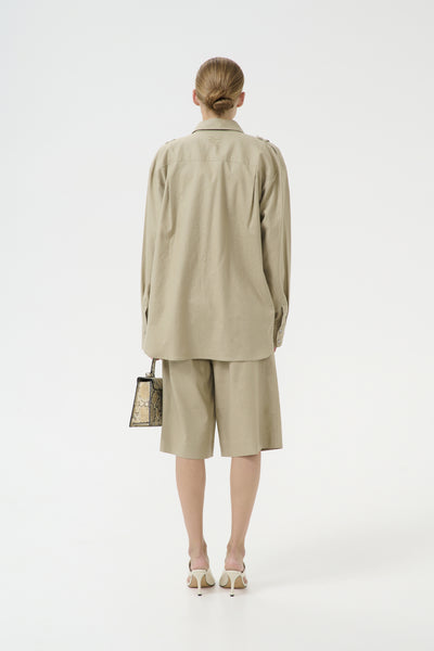GZizza linen MW shorts Silver Sage Thumbnail