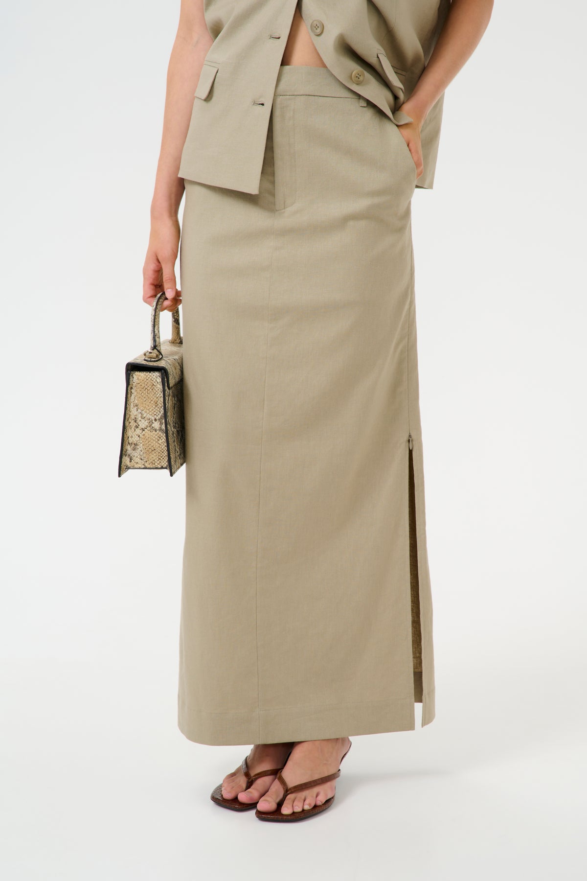 GZizza linen MW skirt Silver Sage - 10910283