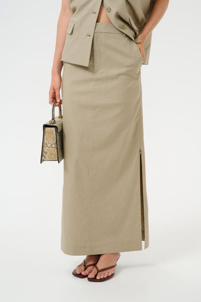 GZizza linen MW skirt Silver Sage - 10910283 Thumbnail