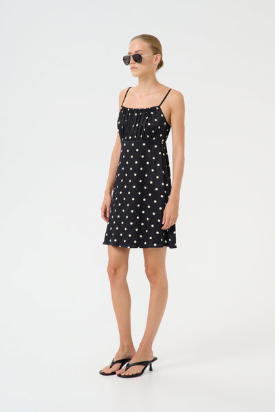 GZdotta P short dress Black with egret dot - 10910292 Thumbnail