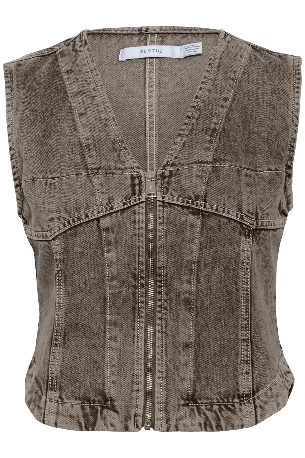 GZjosie waistcoat Greige denim wash - 10910304