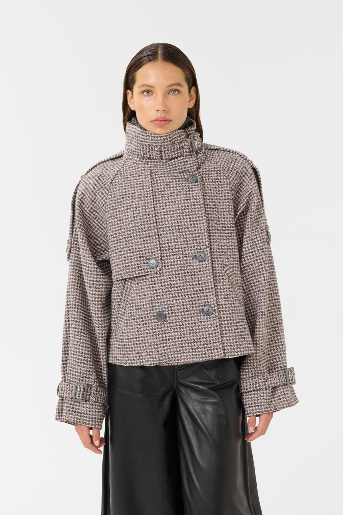 GZavic short jacket Rose dust/grey houndstooth - 10910324