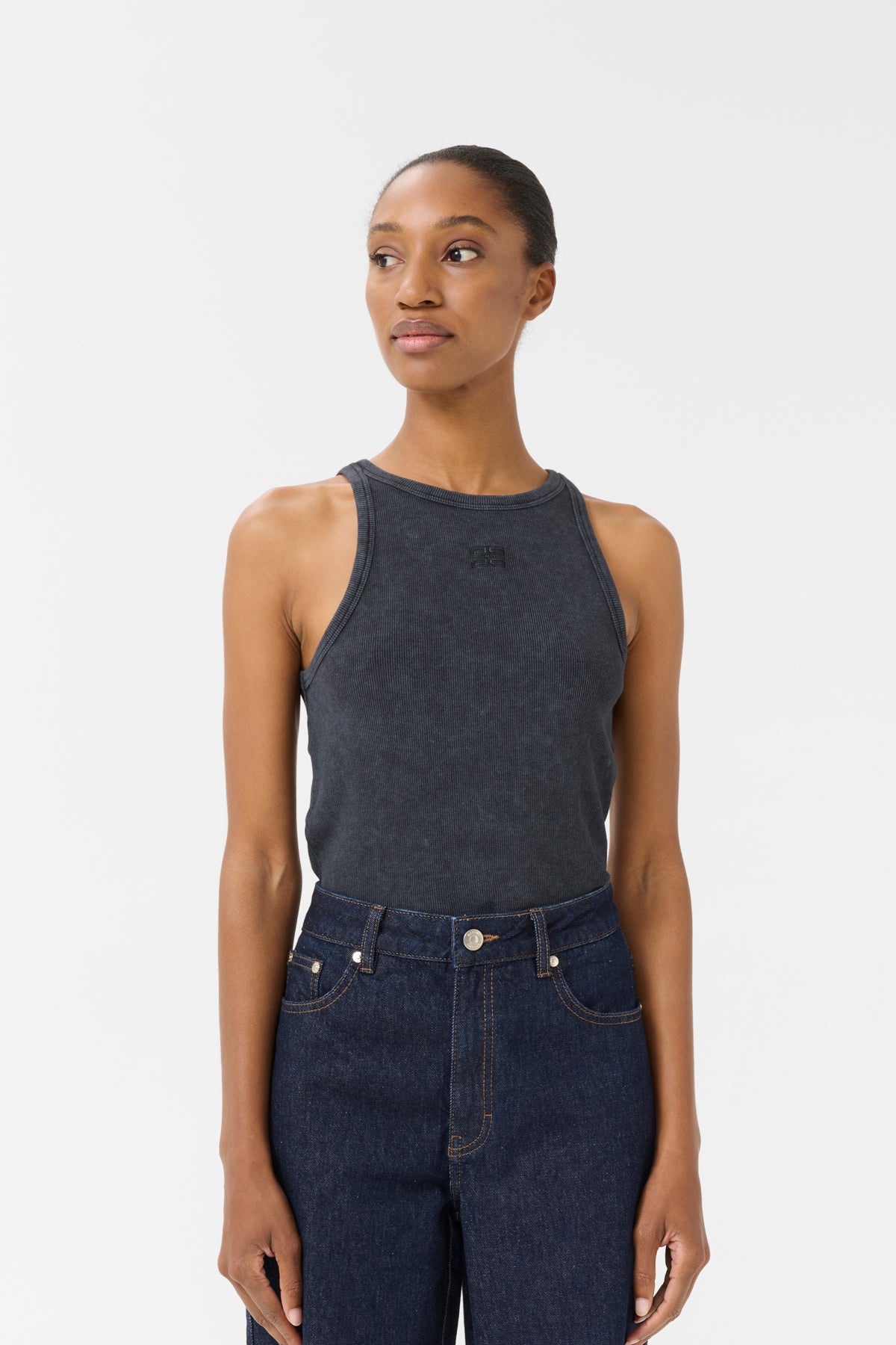 GZdrew washed logo tank Grey washed - 10910365