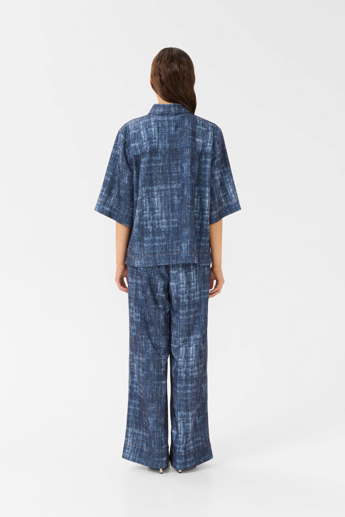 GZdemia P SS shirt Dark denim structure - 10910409