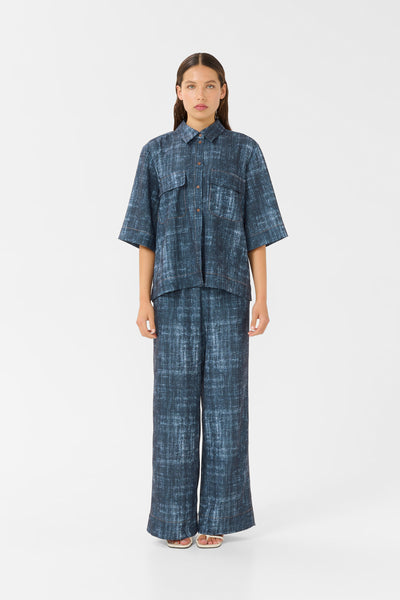 GZdemia P HW pants Dark denim structure - 10910410 Thumbnail
