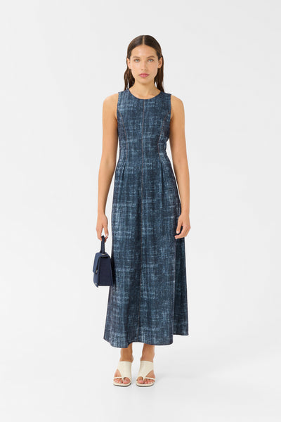 GZdemia P long dress Dark denim structure - 10910412 Thumbnail