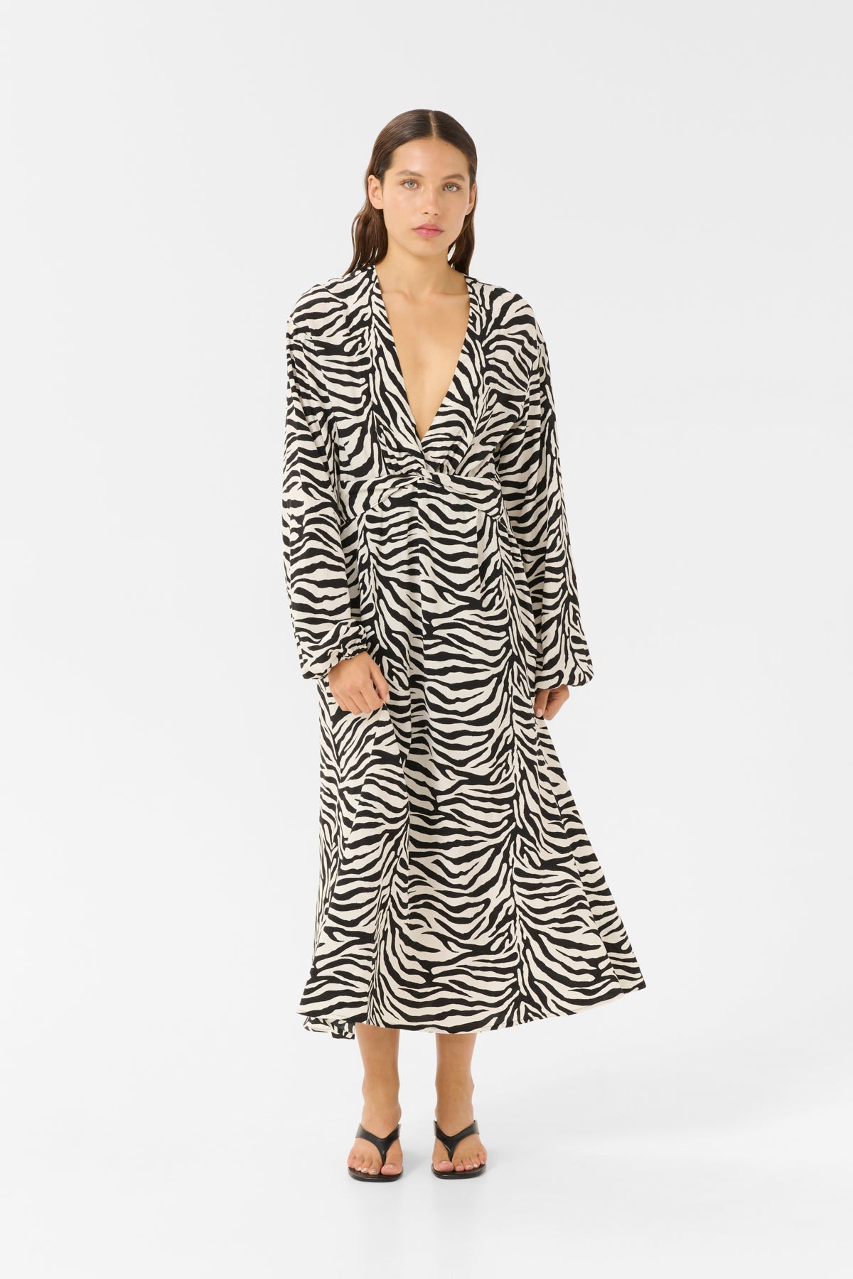 GZveva P LS dress Black/Birch tiger - 10910422