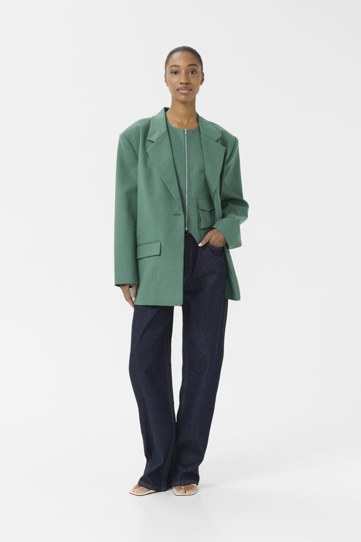 GZcallia OZ blazer Posy Green Melange - 10910448
