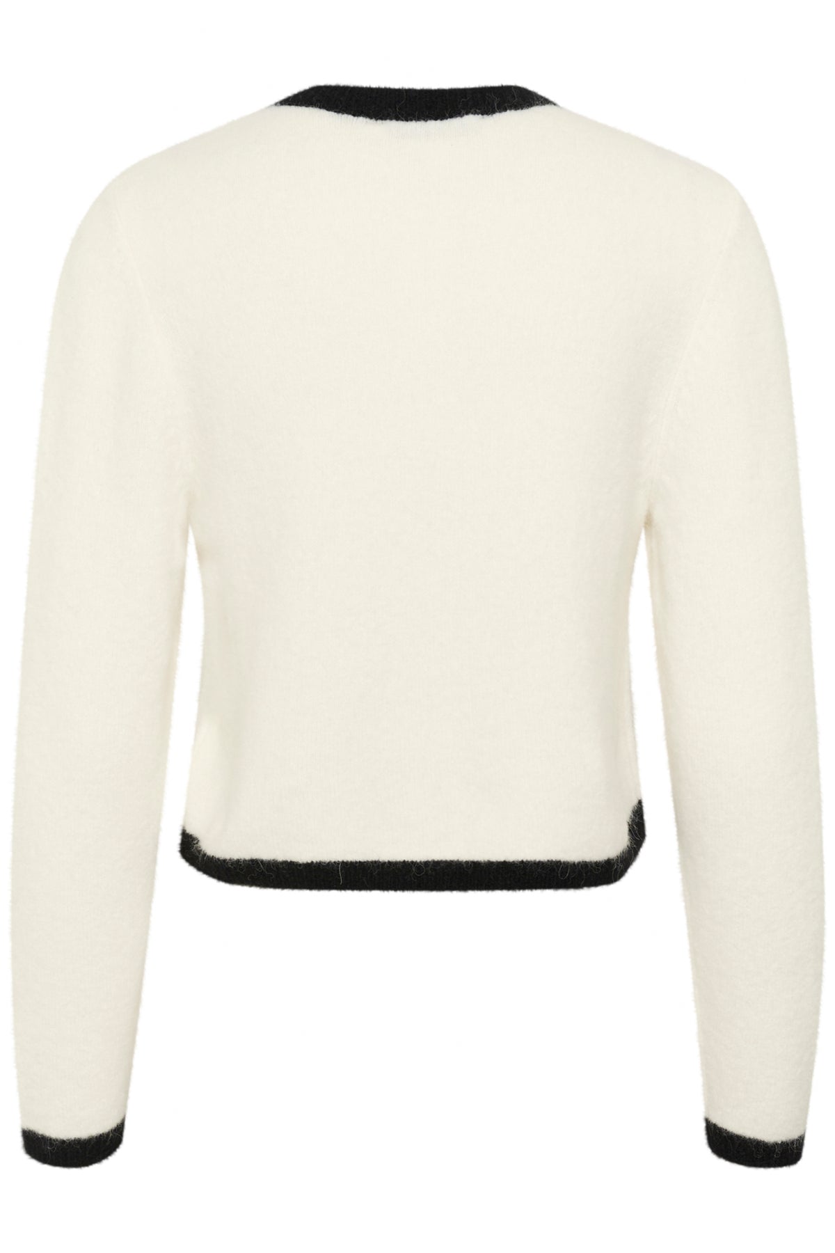 GZalpha ls contrast cardigan Ivory/Black comb - 10910459