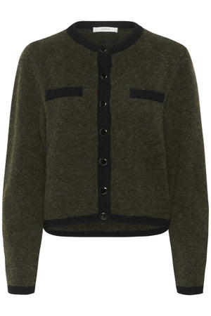 GZalpha ls contrast cardigan Olive M‚lange/Black - 10910459