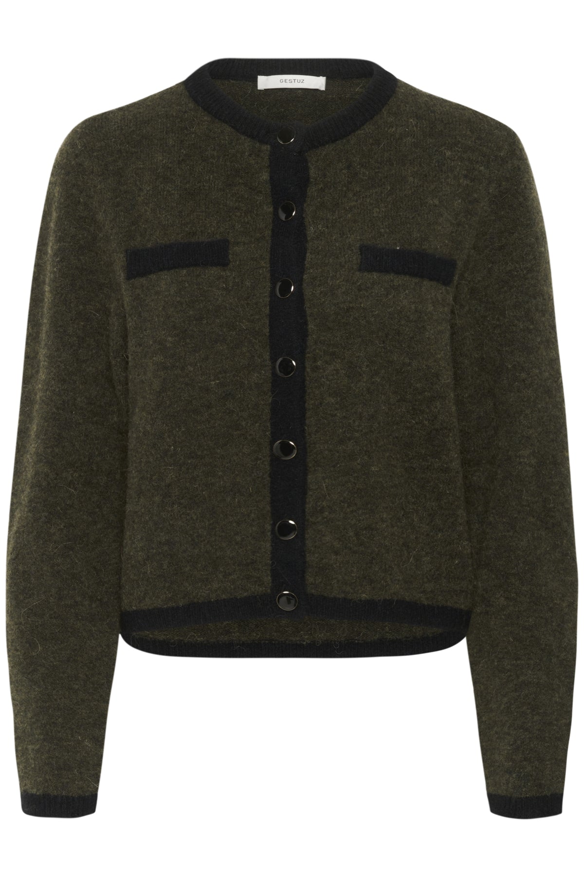 GZalpha ls contrast cardigan Olive M‚lange/Black - 10910459