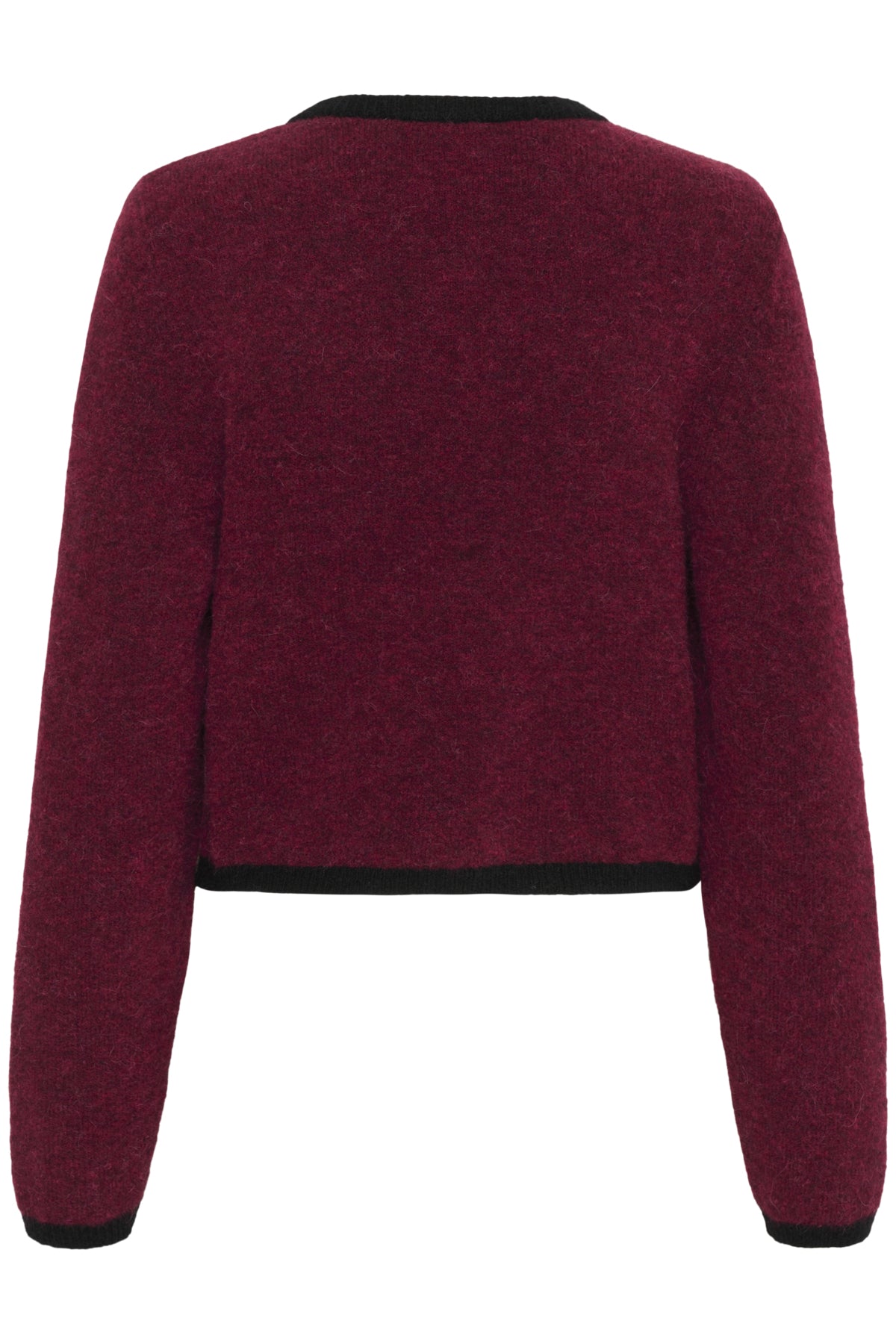 GZalpha ls contrast cardigan Blood Red Melange/Black - 10910459