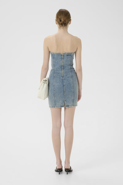 GZnielle short dress Mid blue washed - 10910470 Thumbnail