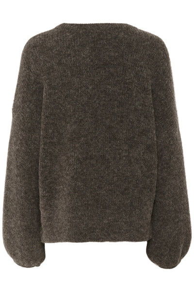 GZalpha slit pullover NOOS Chestnut Melange - 10910478 Thumbnail