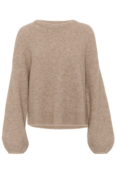 GZalpha slit pullover NOOS Warm Sand Melange - 10910478 Thumbnail