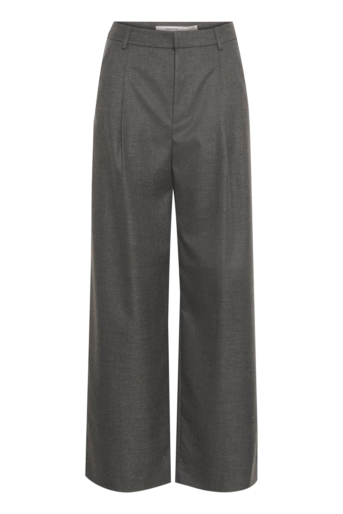 GZpaula melange MW wide pants Dark grey melange - 10910494