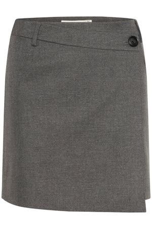 GZpaula melange MW wrap skirt Dark grey melange - 10910495