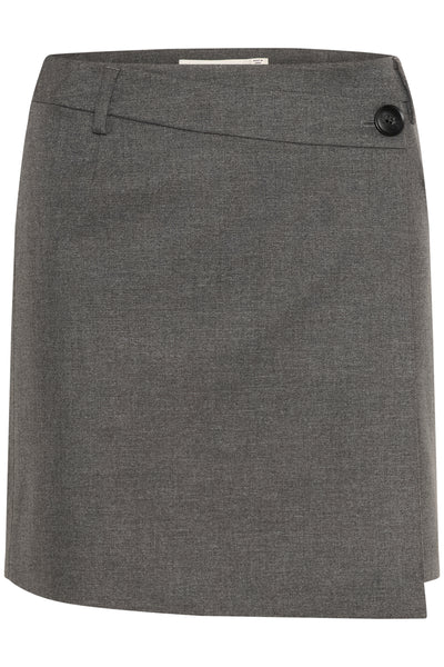 GZpaula melange MW wrap skirt Dark grey melange - 10910495 Thumbnail