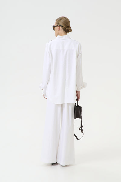 GZizza linen MW pants Bright White - 10910517 Thumbnail