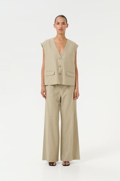 GZizza linen MW pants Silver Sage - 10910517 Thumbnail
