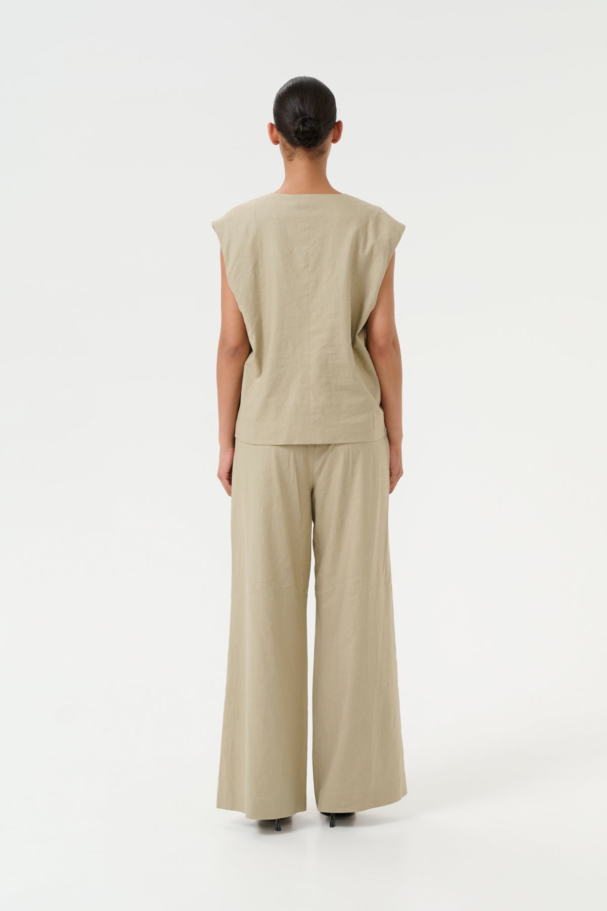 GZizza linen MW pants Silver Sage - 10910517