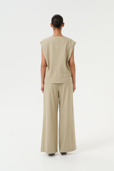 GZizza linen MW pants Silver Sage - 10910517 Thumbnail