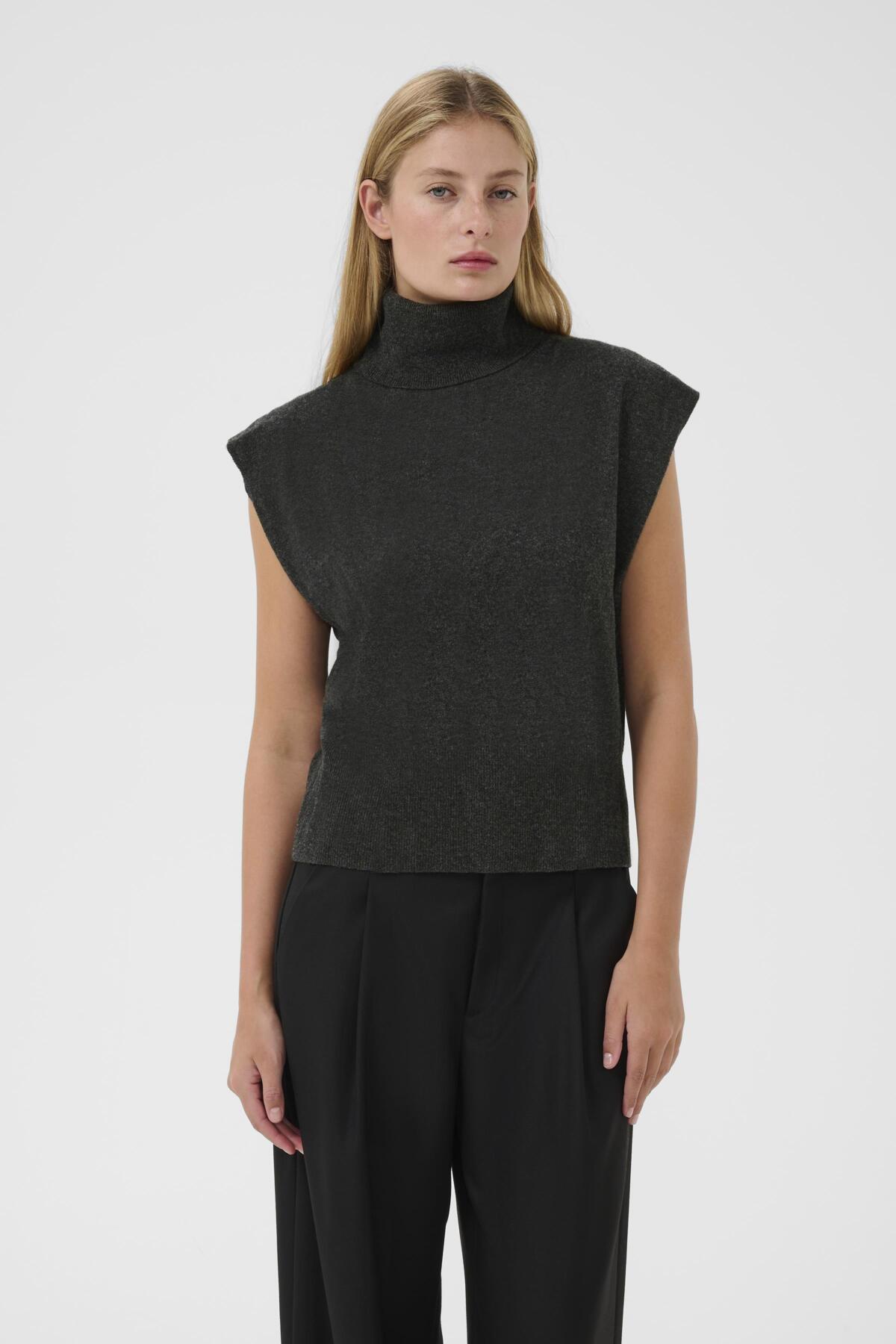 GZmanzi waistcoat Deep Graphite Melange - 10910532
